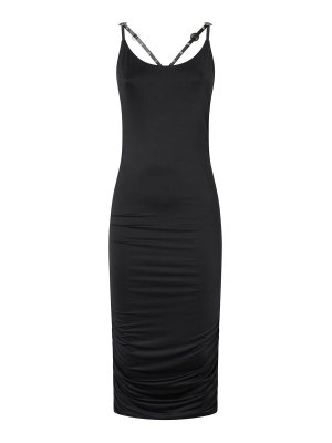 Pinko: knee length dresses - Midi Sheath Dress With Crisscross Straps