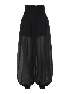 Pinko: casual trousers - Cotton-Blend Crepe Voile Trousers