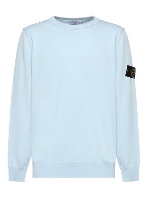STONE ISLAND: maglia collo rotondo - Maglia In Cotone Con Logo
