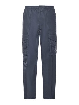 STONE ISLAND: casual trousers - Cotton Canvas Cargo Pants With Logo
