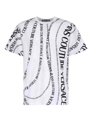 Versace Jeans Couture: t-shirts - Cotton Jersey T-Shirt With Print
