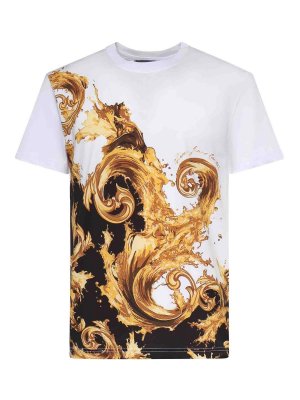 Versace Jeans Couture: t-shirts - Cotton Jersey T-Shirt With Print