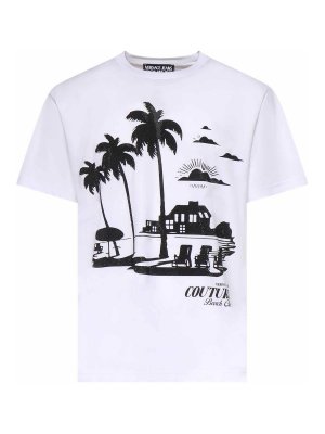 Versace Jeans Couture: t-shirts - Cotton Jersey T-Shirt With Print