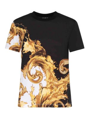 Versace Jeans Couture: t-shirt - T-shirt in jersey di cotone con stampa