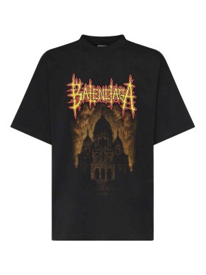 BALENCIAGA: t-shirts - Printed Cotton T-Shirt