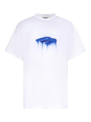 BALENCIAGA: t-shirts - Wet Brush Dry Jersey T-Shirt