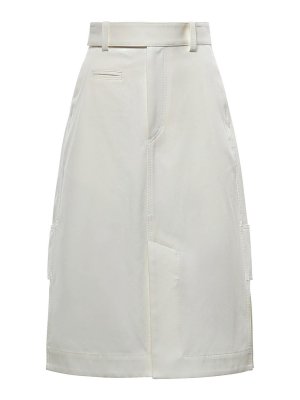 BOTTEGA VENETA: Knee length skirts & Midi - Cotton And Silk Gabardine Midi Skirt