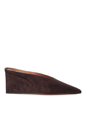 Alaïa: mules shoes - Suede Cube Mule