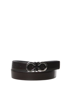 SALVATORE FERRAGAMO: belts - Leather Gancini Belt