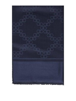 SALVATORE FERRAGAMO: Bufandas y pañuelos - Bufanda - Azul Oscuro