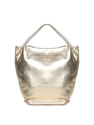 BIASIA: shoulder bags - Metallic-Effect Leather Shoulder Bag