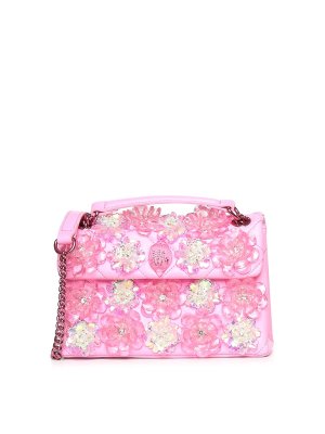 KURT GEIGER: shopper - Borsa Kensington In Pelle Con Cristalli
