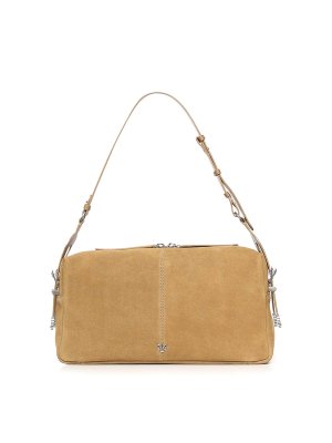 Pinko: shoulder bags - Keeper Bag Large Suede Shoulder Bag