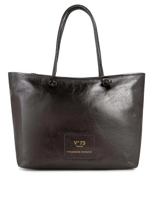 v°73: totes bags - Leather Tote Bag With Logo