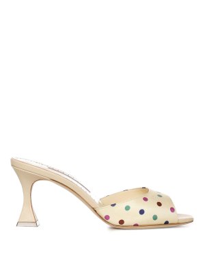 MANOLO BLAHNIK: mules shoes - Silk Polka Dot Mules