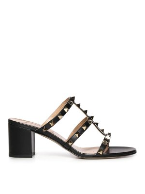 VALENTINO GARAVANI: sandali - Sandalo slide Rockstud in pelle