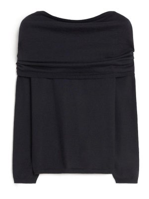 Max Mara: crew necks - S Faretra Sweater In Light Blue Cashmere