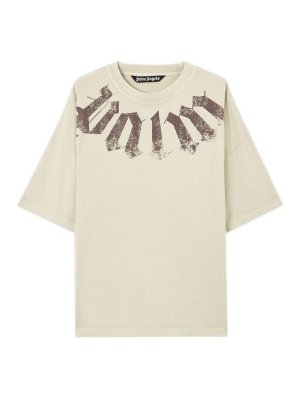 Palm Angels: T-shirts - T-Shirt - Beige