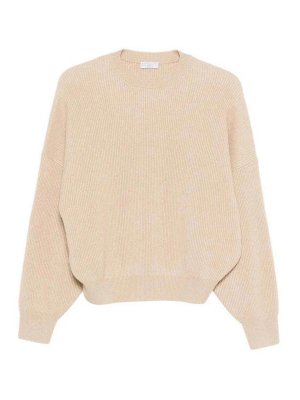 BRUNELLO CUCINELLI: Strickpullover mit Rundhalsausschnitt - Rundhalspullover - Nude