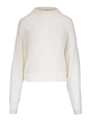 BRUNELLO CUCINELLI: crew necks - Mohair and wool sweater with monili