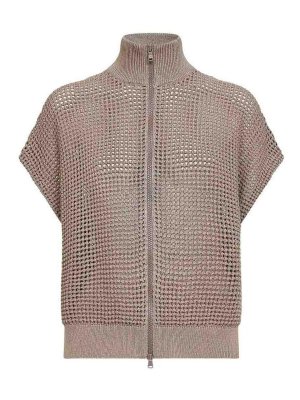 BRUNELLO CUCINELLI: cardigans - Cotton net cardigan