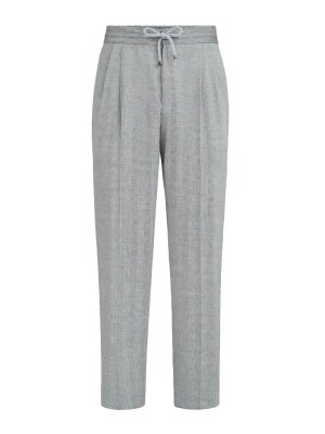 BRUNELLO CUCINELLI: casual trousers - Pants with drawstring and double pleats