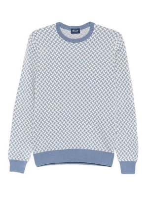 DRUMOHR: Strickpullover mit Rundhalsausschnitt - Rundhalspullover - Grau