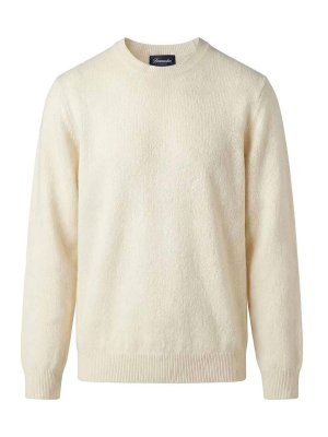 DRUMOHR: Strickpullover mit Rundhalsausschnitt - Rundhalspullover - Weiß