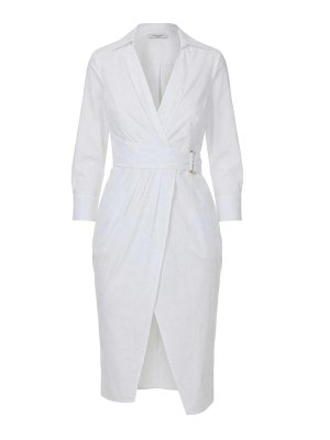 ELISABETTA FRANCHI: Vestidos media pierna - Vestido Midi - Crema