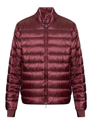 MONCLER: leather jacket - `rigel` biker jacket
