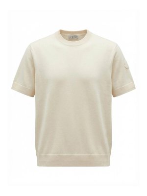 MONCLER: Strickpullover mit Rundhalsausschnitt - Rundhalspullover - Beige