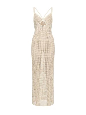 NISSA: Vestidos de noche - Vestido De Noche - Crema