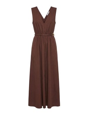 PATRIZIA PEPE: Knielange Kleider - Knielanges Kleid - Braun