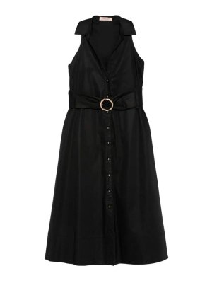 TWINSET: Vestidos media pierna - Vestido Midi - Negro