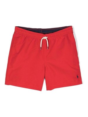 POLO RALPH LAUREN: Swim shorts & swimming trunks - Red Polo Pony Swim Shorts