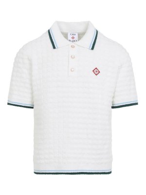 CASABLANCA: polo shirts - Boucle Short-Sleeve Knitted Polo