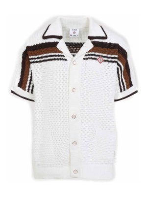CASABLANCA: shirts - Short-Sleeve Crochet Shirt