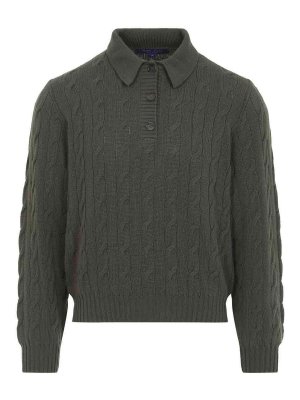 RALPH LAUREN: polo - Polo in maglia a trecce