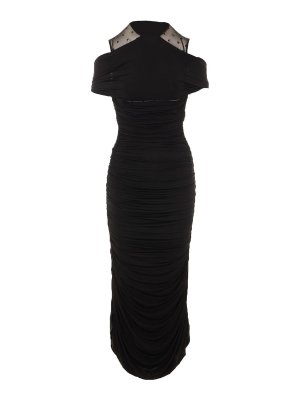 MARINE SERRE: Vestidos largos - Vestido Largo - Negro