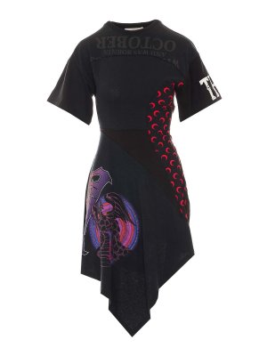 MARINE SERRE: Vestidos media pierna - Vestido Midi - Negro