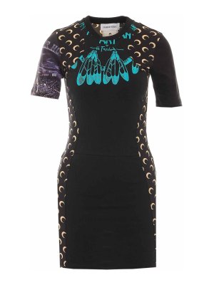 MARINE SERRE: Vestidos media pierna - Vestido Midi - Negro