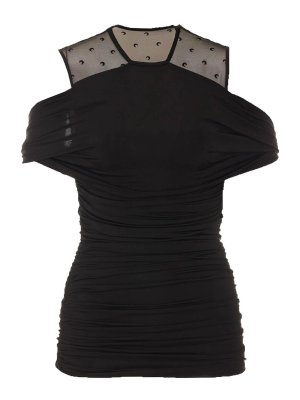 MARINE SERRE: Tops y camisetas sin mangas - Top - Negro
