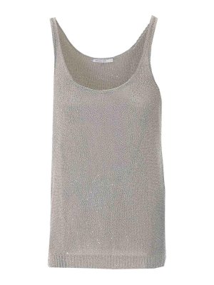 PATRIZIA PEPE: Tops & Tank tops - Patrizia pepe silver tank top