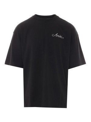 AMIRI: t-shirts - Amiri black ma check patch t-shirt