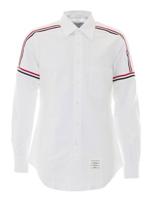 THOM BROWNE: t-shirts - Thom browne white classic fit t-shirt