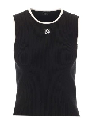 AMIRI: Tops & Tank tops - Amiri black ma knit tank top