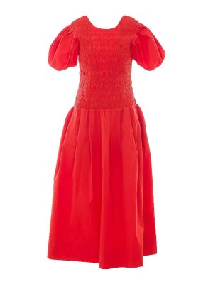 GANNI: Vestidos largos - Vestido Largo - Rojo