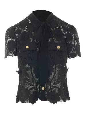 Self Portrait: Tops & Tank tops - Lace tie top