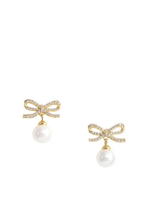 Self Portrait: Earrings - Bow pearl earrings