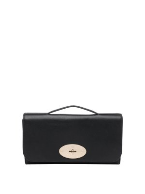 MULBERRY: pochette - Pochette con giglio nero gelso